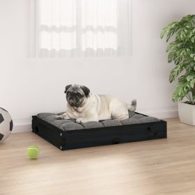 Dog Bed Black Solid pine wood Durable Dog Bed Rectangular