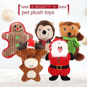 Christmas Plush Voice Chew Toy -  Molar Bite-resistant -  Cute Cartoon Dog Toy (Color: Little snowman)