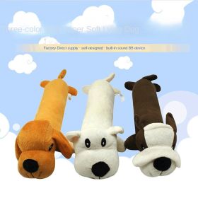 Plush - Noise-making Toy - Dog Gnaws And Toy Makes Noise - Cleans Teeth (colour: White dog)
