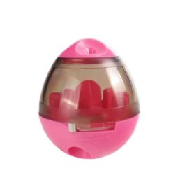 Tumbler - Leaky Ball - Food Dispenser Toy - Slow Feeding Interactive Training Toy (Color: Pink)
