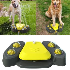Sprinkler- Outdoor Water Fountain - Easy - Paw Activated - 2 Aqua Outlet Modes - Hose Dispenser - For Big and Small Dogs (Color: Yellow)
