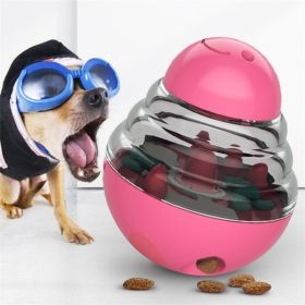 Ball Food Dispenser - Training Ball - Interactive Slow Feed Tumbler For Puppies and Dogs (Color: Pink)