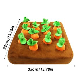 Puzzle Toy - Hide and Seek Carrot Farm - Carrot Patch Snuffle Toy For Puppies and Dogs (Color: 12 Carrots 35x35cm)