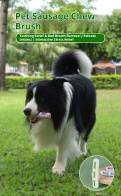Dog Chew Toys for Teeth Cleaning - Sausage Chew Brush - Dog Chew & Clean Buddy (Color: Pink)
