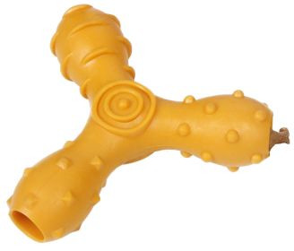 Pet Life - 'Tri-Chew'  - Treat Dispensing - TPR (rubber like material) - Durable Dog Toy (Color: Orange)
