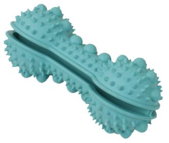 Pet Life - 'Denta-Bone' - TPR (durable like rubber) - Treat Dispensing and Dental Cleaning Dog Toy (Color: Blue)
