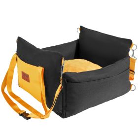 VEVOR Dog Car Seat, Waterproof Dog Booster Seat for Car with Side Handles and A Storage Pocket, Clip-On Safety Leash and PP Cotton Filling (Placement & Appearance: Front and Rear Row & Cube, Max Load Capacity: Under 25 lbs)